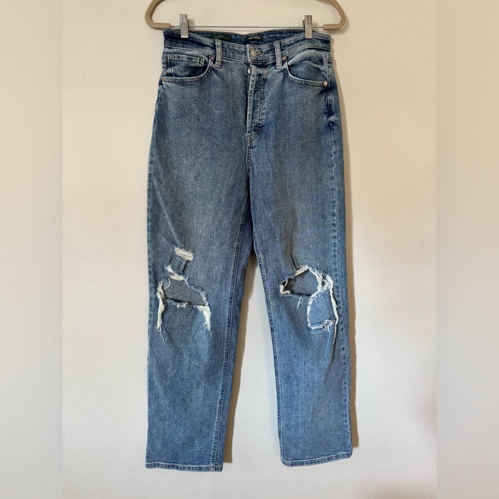 Wild Fable Distressed Super High-Rise Straight Denim Jeans